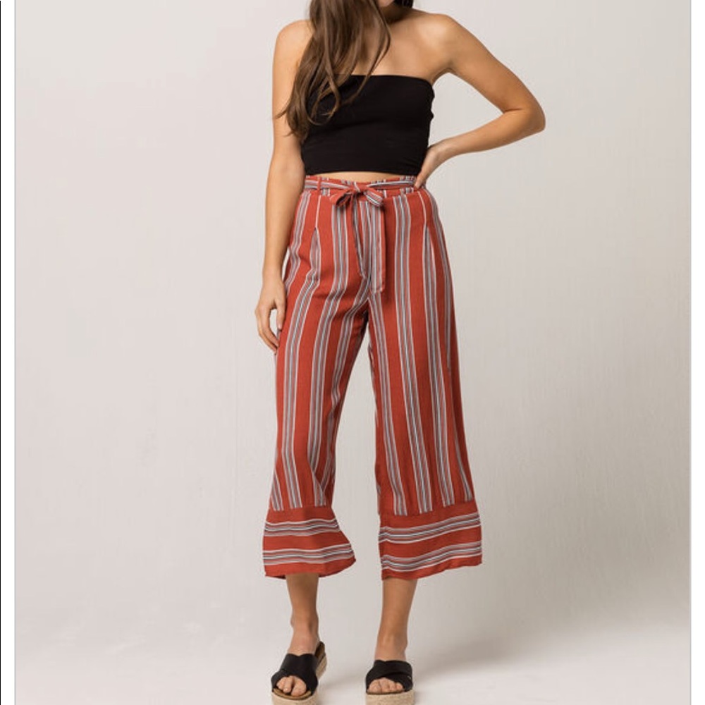 Stripe Womens Crop Pants